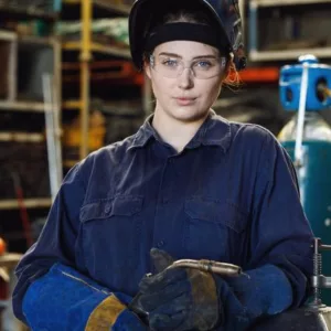 Female welder