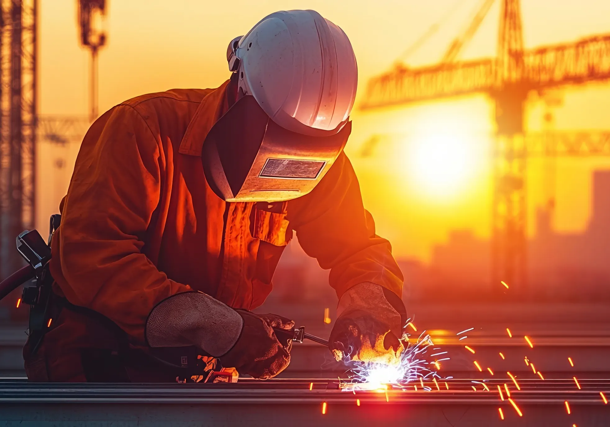 welder in the sunset crop